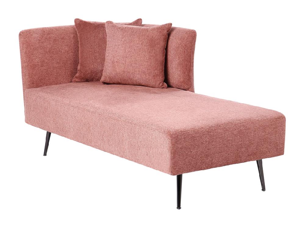 Vente Unique Chaise Longue Côté Droite En Tissu Rouge RIOM