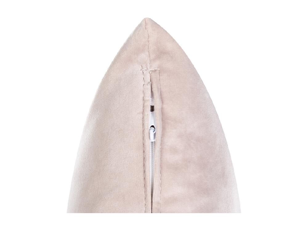 Vente Unique Chaise Longue Côté Droite En Velours Rose CHAUMONT