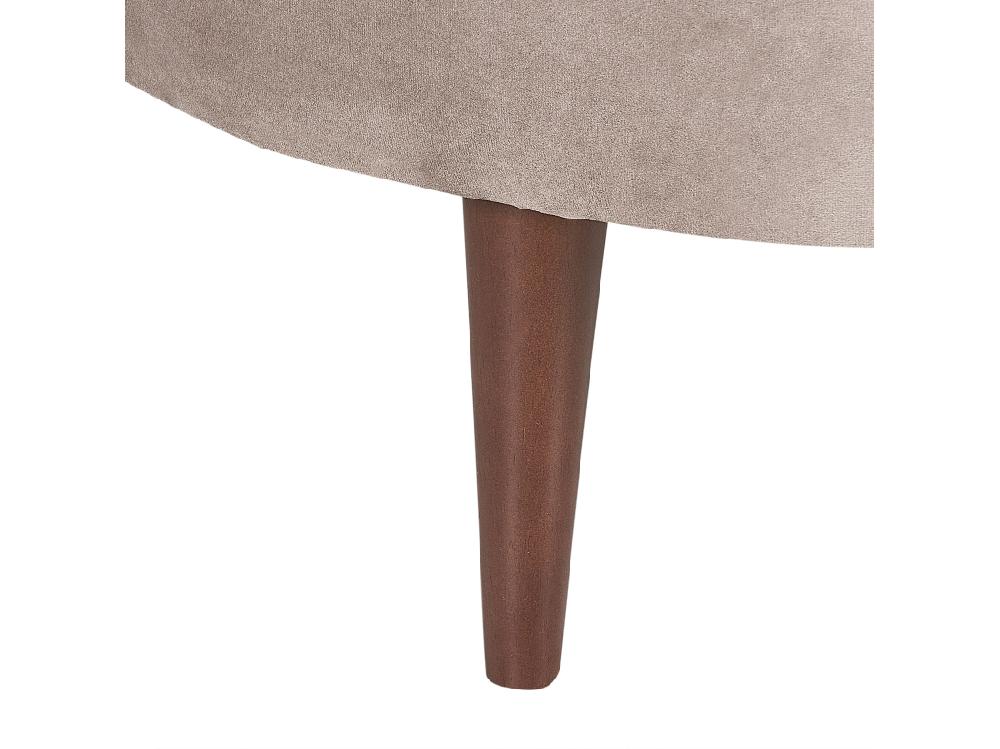 Vente Unique Chaise Longue Côté Droite En Velours Taupe CHAUMONT