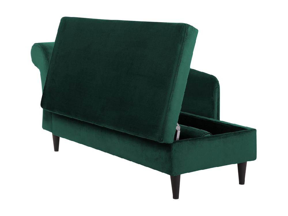 Vente Unique Chaise Longue Côté Droite En Velours Vert LUIRO