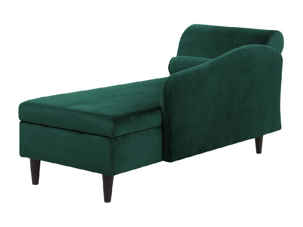 vente unique Chaise longue côté droite en velours vert LUIRO