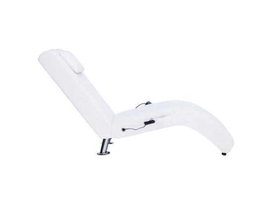 Vente Unique Chaise Longue De Massage Avec Oreiller Blanc Similicuir