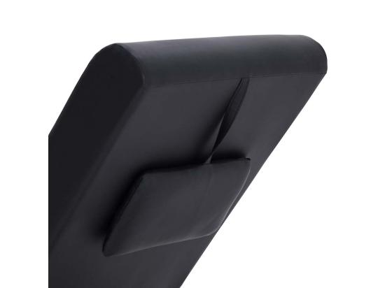 Vente Unique Chaise Longue De Massage Avec Oreiller Noir Similicuir