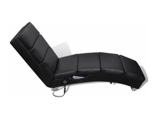 Vente Unique Chaise Longue De Massage Noir Similicuir