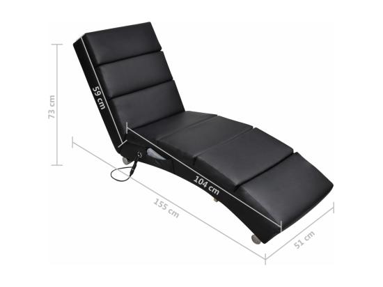 Vente Unique Chaise Longue De Massage Noir Similicuir