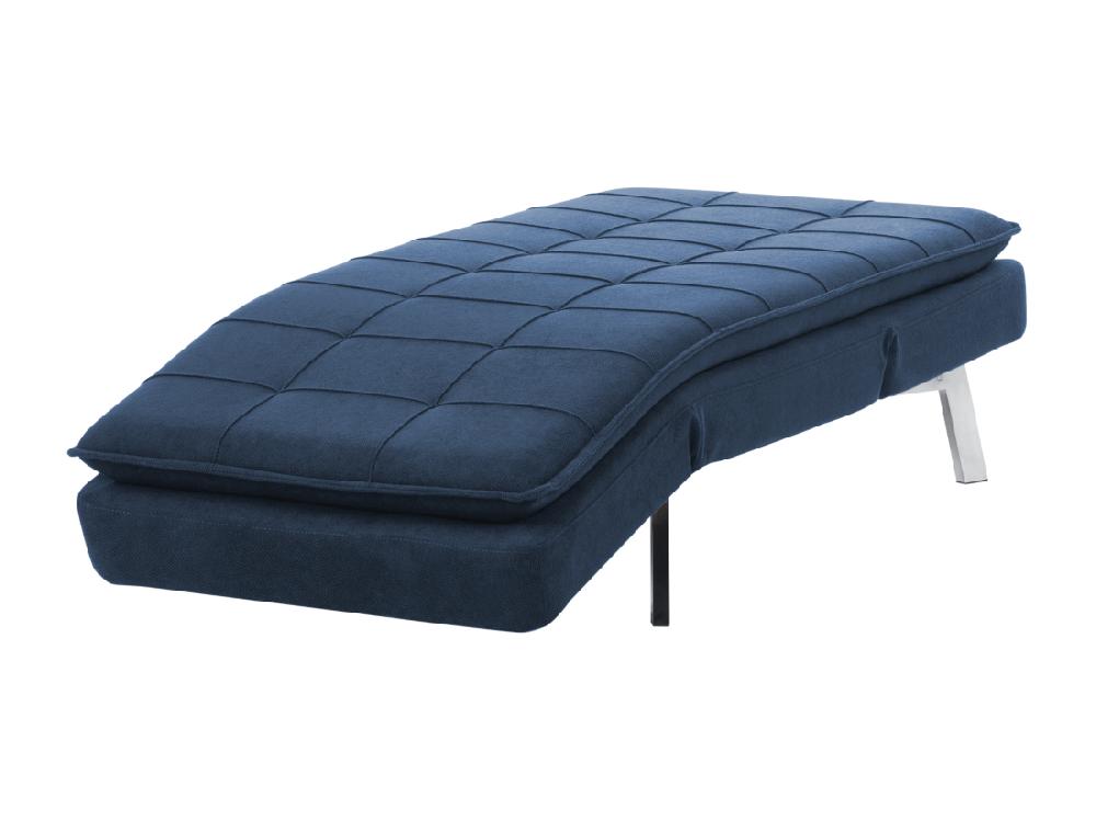 Vente Unique Chaise Longue En Tissu Bleu Marine LOIRET