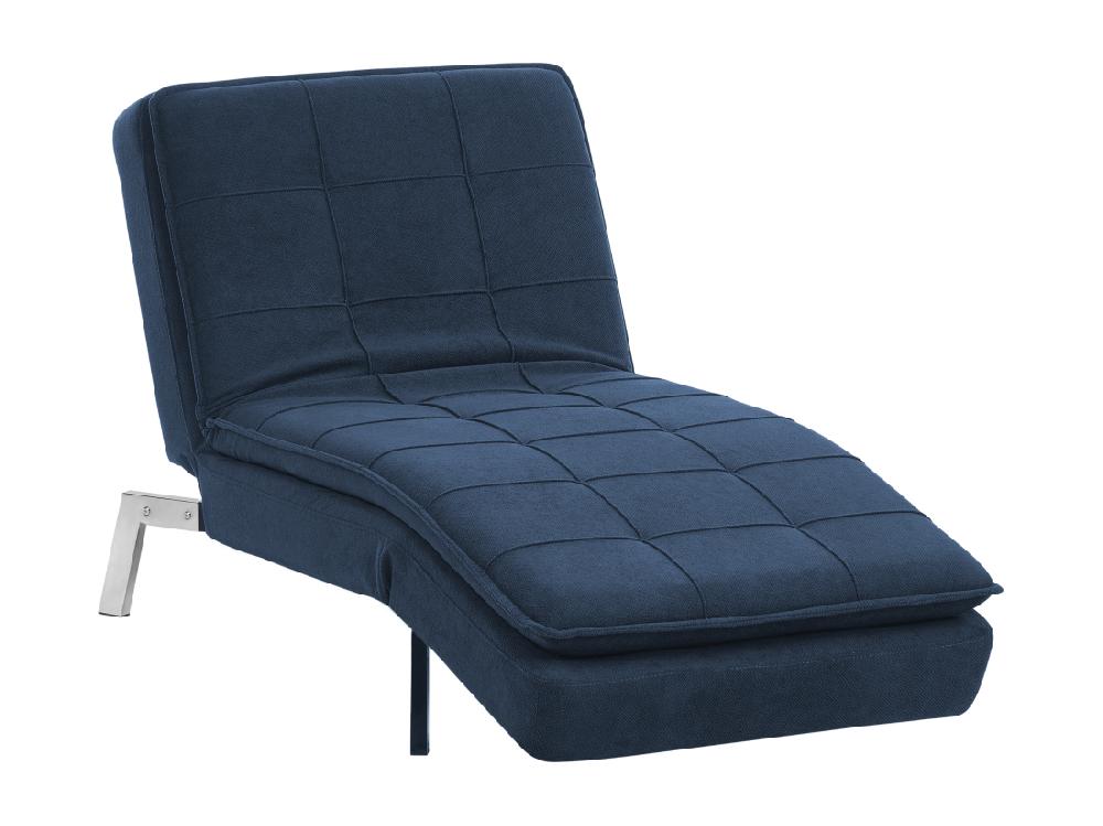 vente unique Chaise longue en tissu bleu marine LOIRET