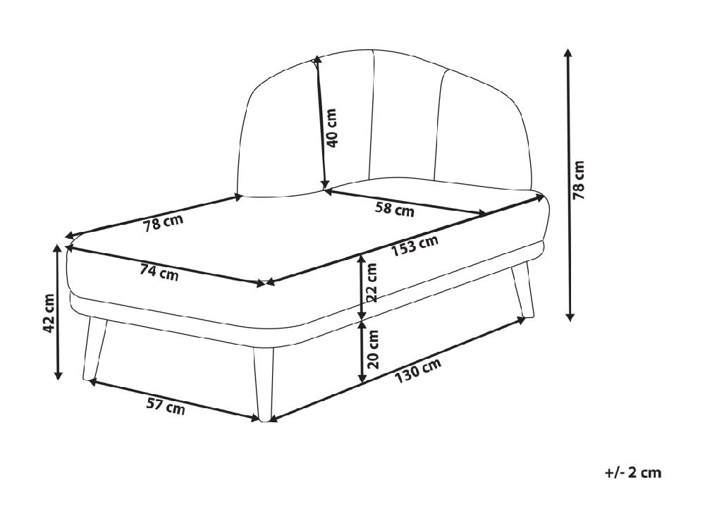 Vente Unique Chaise Longue En Tissu Côté Droit Marron Clair TANLAY