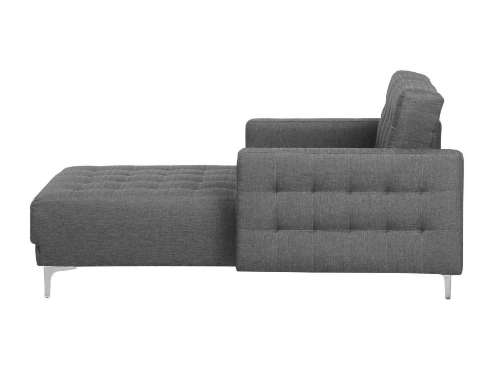 Vente Unique Chaise Longue En Tissu Gris Clair ABERDEEN