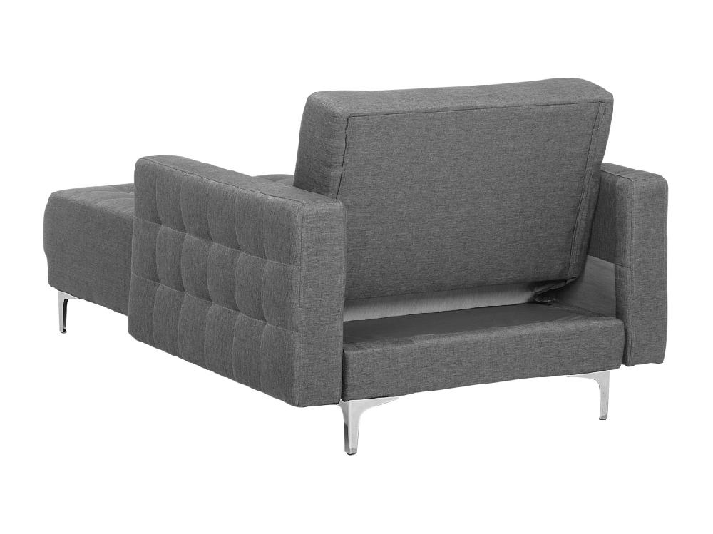 Vente Unique Chaise Longue En Tissu Gris Clair ABERDEEN