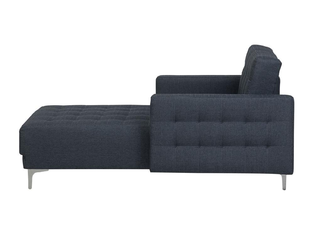 Vente Unique Chaise Longue En Tissu Gris Foncé ABERDEEN