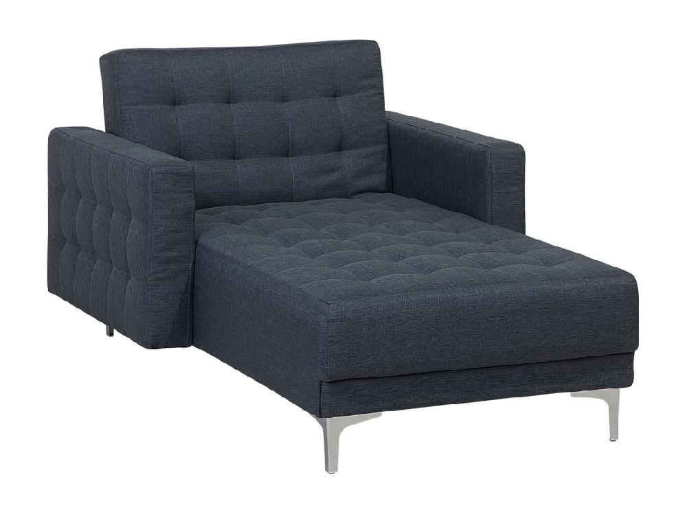 vente unique Chaise longue en tissu gris foncé ABERDEEN