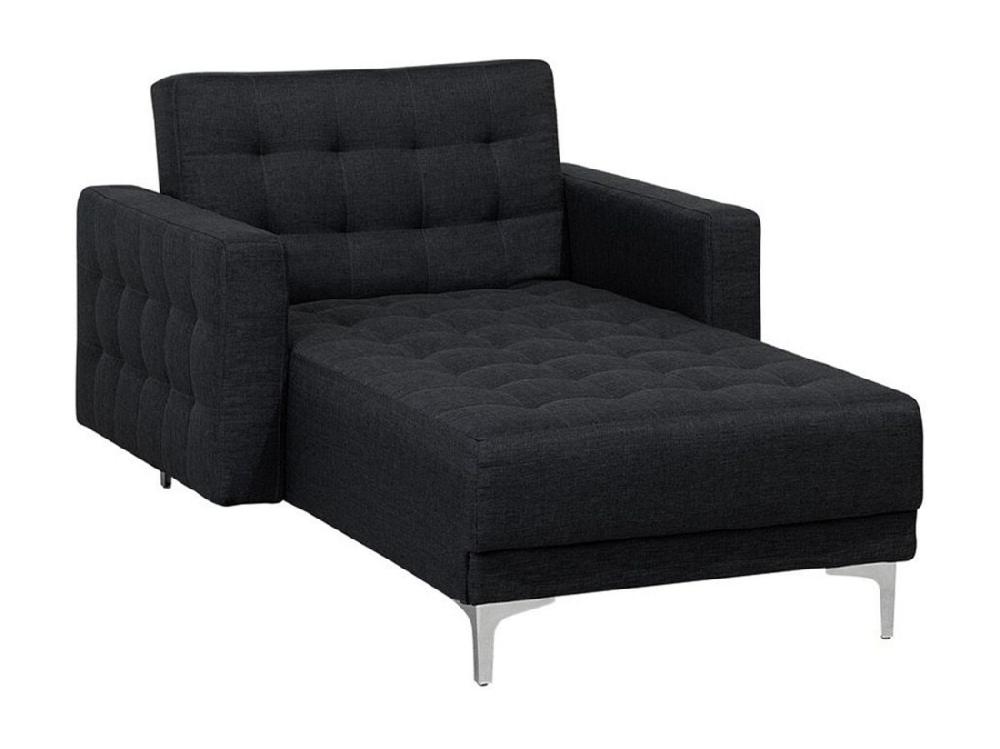 vente unique Chaise longue en tissu gris graphite ABERDEEN