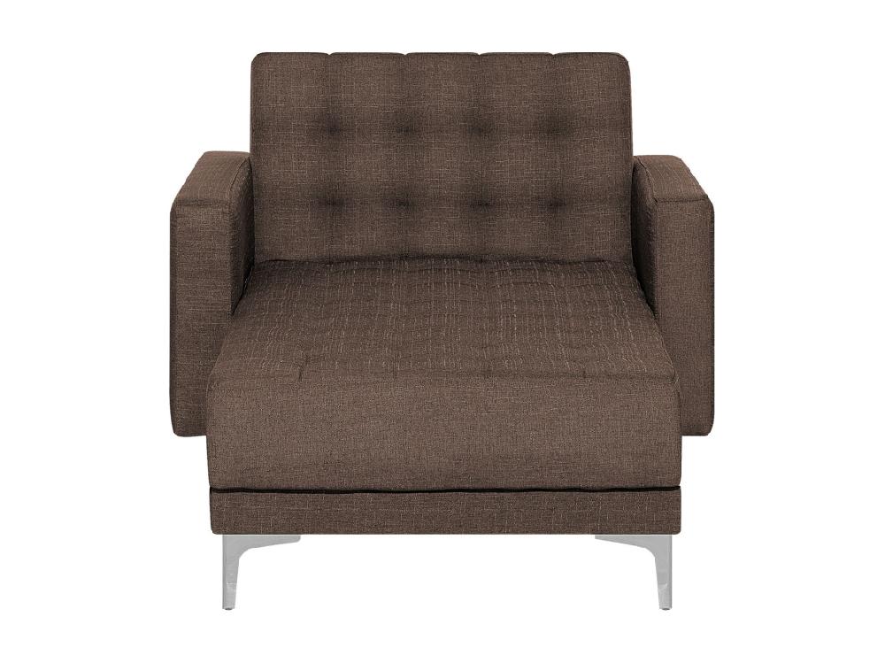 Vente Unique Chaise Longue En Tissu Marron Foncé ABERDEEN