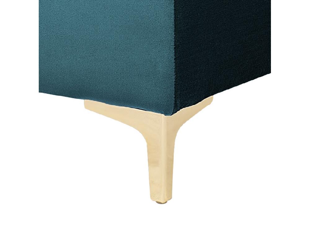 Vente Unique Chaise Longue En Velours Bleu Paon ABERDEEN