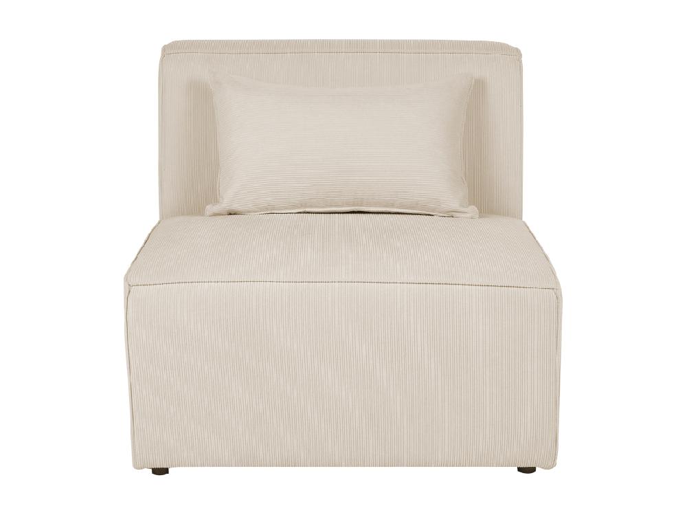 Vente Unique Chaise Longue En Velours Côtelé Beige LEMVIG