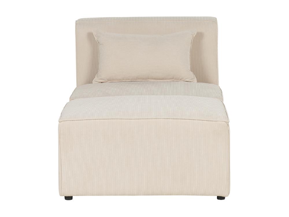 Vente Unique Chaise Longue En Velours Côtelé Beige LEMVIG