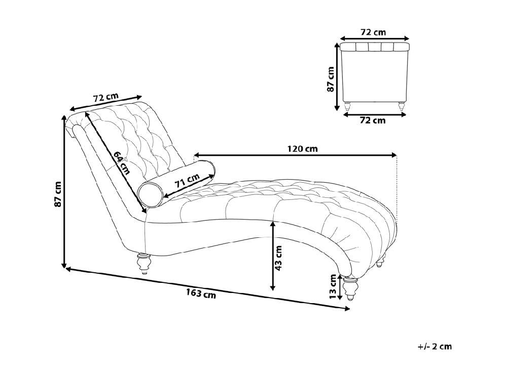 Vente Unique Chaise Longue En Velours Moutarde MURET