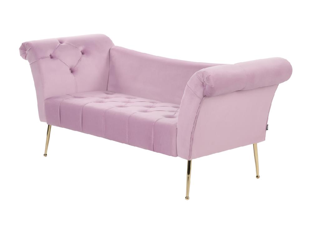 Vente Unique Chaise Longue En Velours Violet Clair NANTILLY