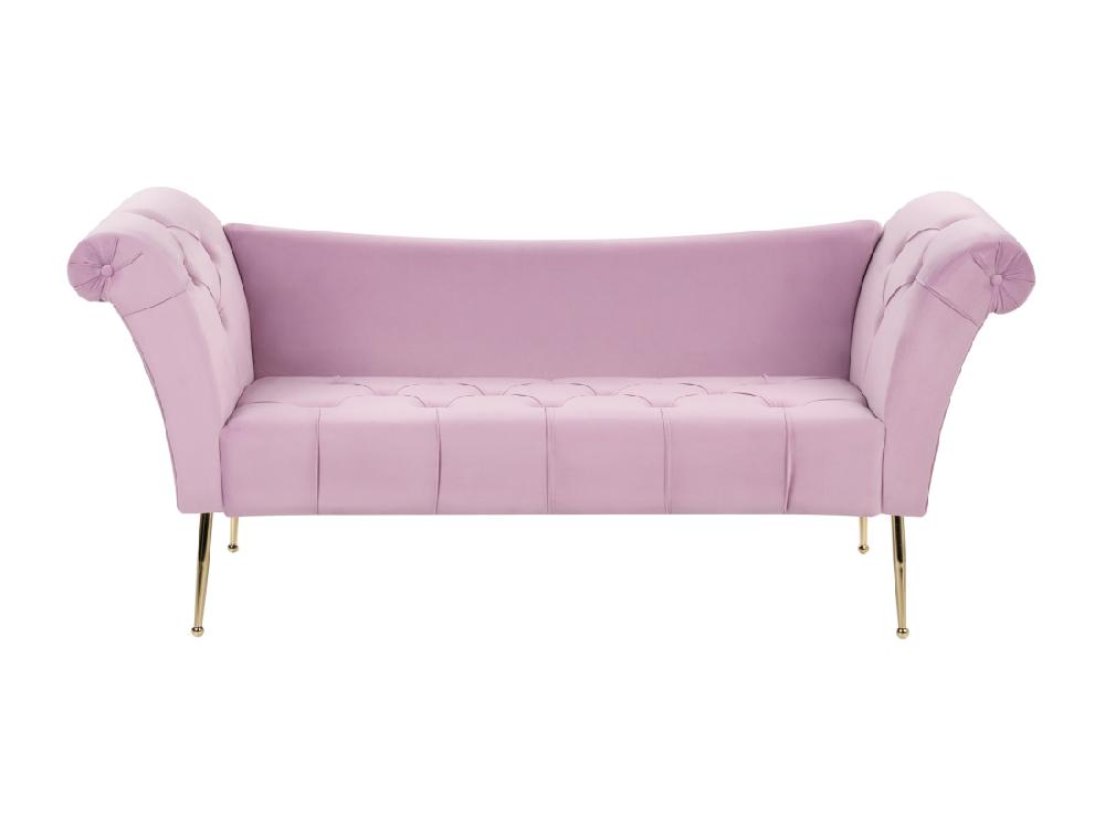 vente unique Chaise longue en velours violet clair NANTILLY