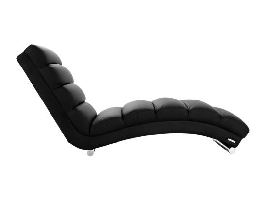 Vente Unique Chaise Longue / Fauteuil Design Noir Et Acier Chromé TAYLOR
