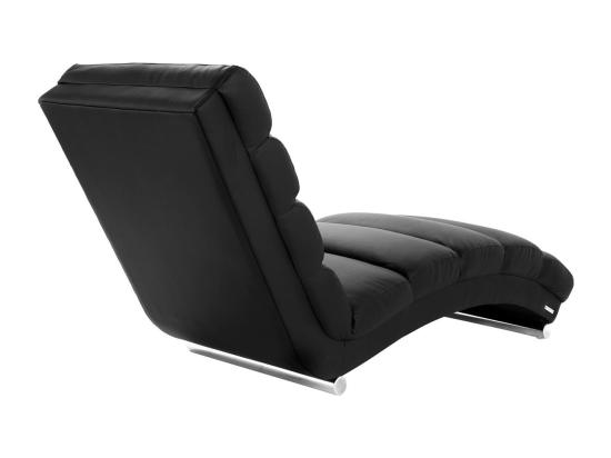 Vente Unique Chaise Longue / Fauteuil Design Noir Et Acier Chromé TAYLOR