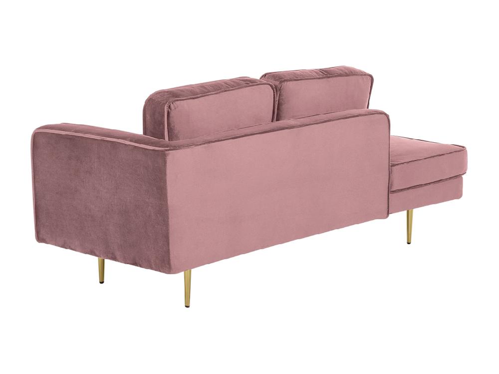 Vente Unique Chaise Longue Rose Poudré Côté Droit MIRAMAS