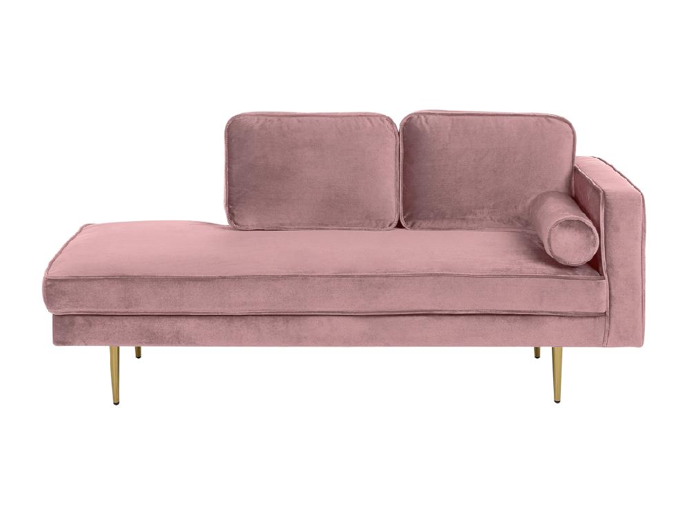vente unique Chaise longue rose poudré côté droit MIRAMAS