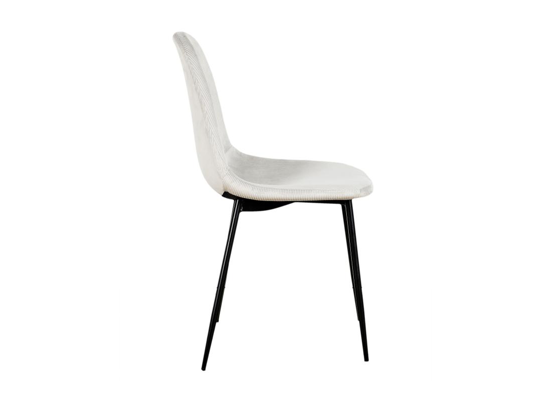 Vente Unique Chaise Velours Cotele Giulia Gris Clair - Lot De 4