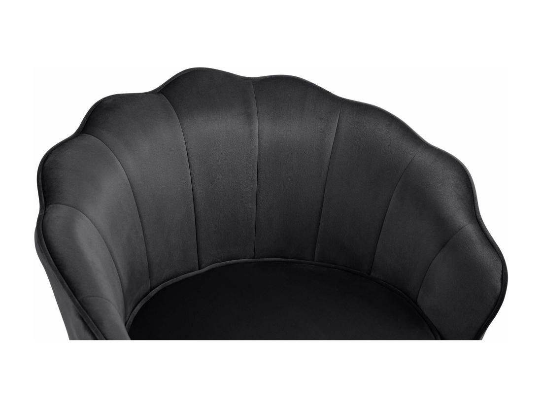 Vente Unique Chaises Avec Accoudoirs - Velours - Noir - Rosita