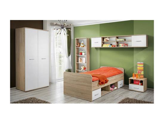 Vente Unique Chambre Complète Enfant Ado Collection DENVER. Armoire Lit Bibliothèque Chevet Et étagère