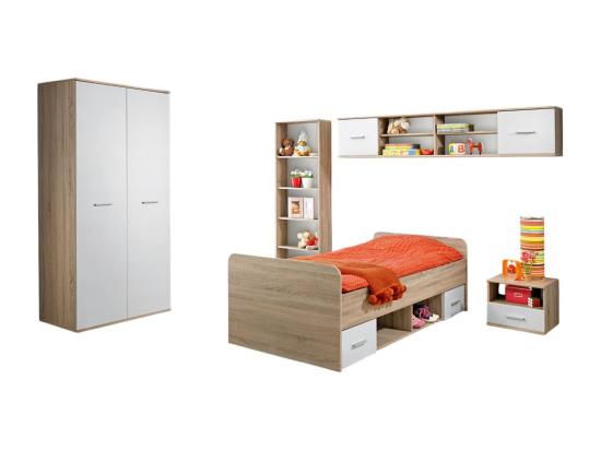 vente unique Chambre complète enfant ado collection DENVER. Armoire Lit bibliothèque chevet et étagère