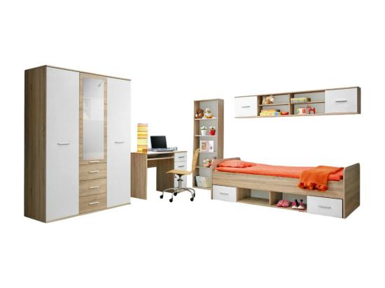 vente unique Chambre enfant ado DENVER : armoire 3 portes lit bibliothéque bureau étagére
