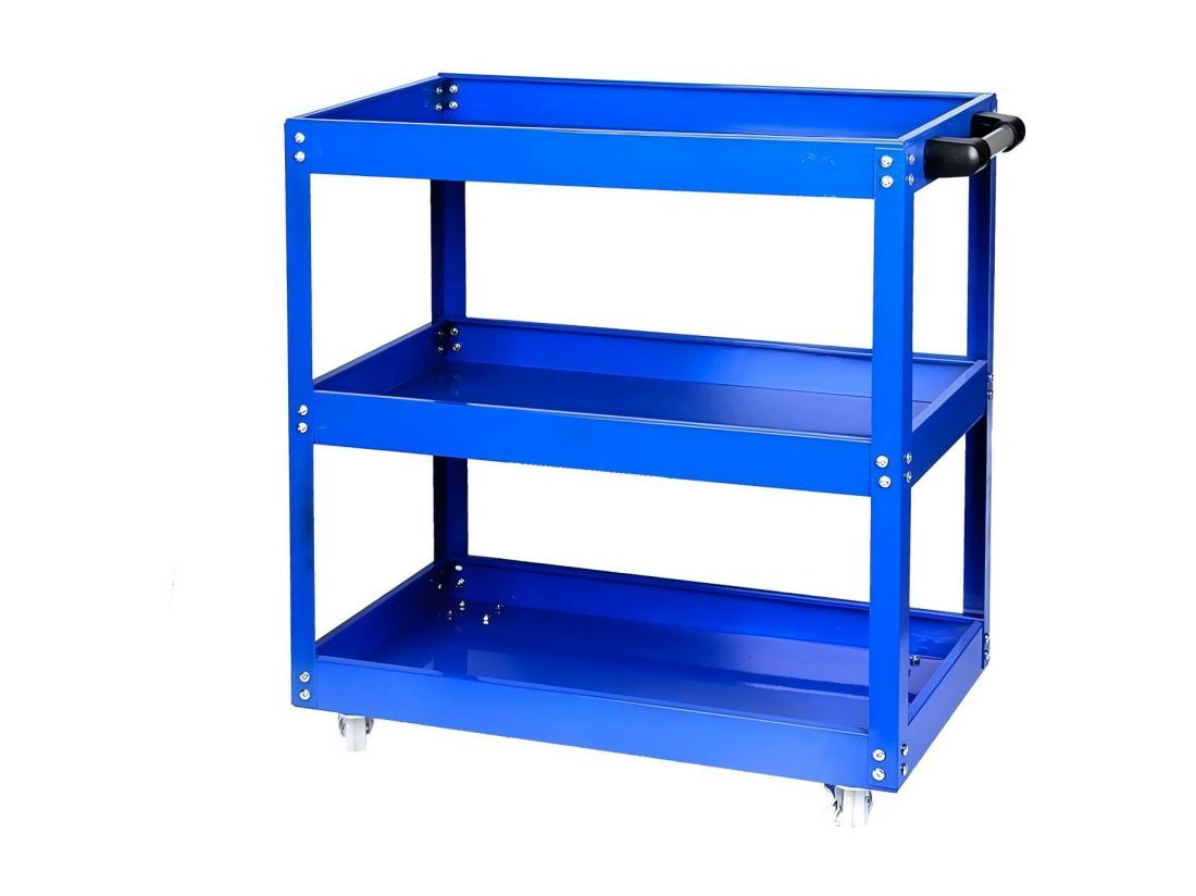 Vente Unique Chariot à Outils Pour Atelier Stockage D'outils Roue Caoutchouc Solide Max200kg 66x36x74cm