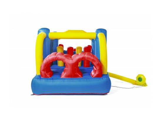 vente unique Château gonflable : aire de jeux gonflable avec obstacles et double toboggan - surface de jeux : 560 x 255 x 190 cm - Wipe out