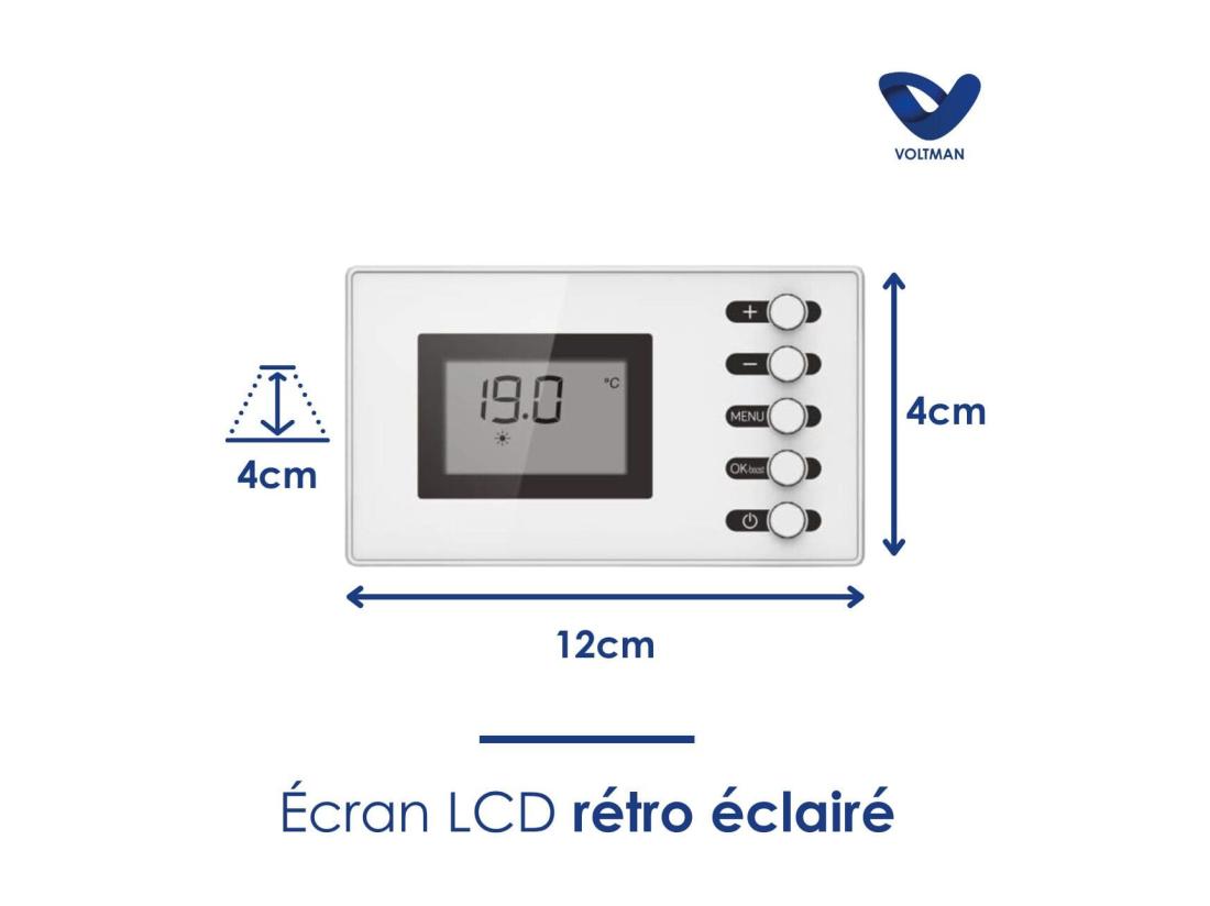 Vente Unique Chauffage Sèche-serviette 1000W + Soufflant 750W - Blanc - Voltman