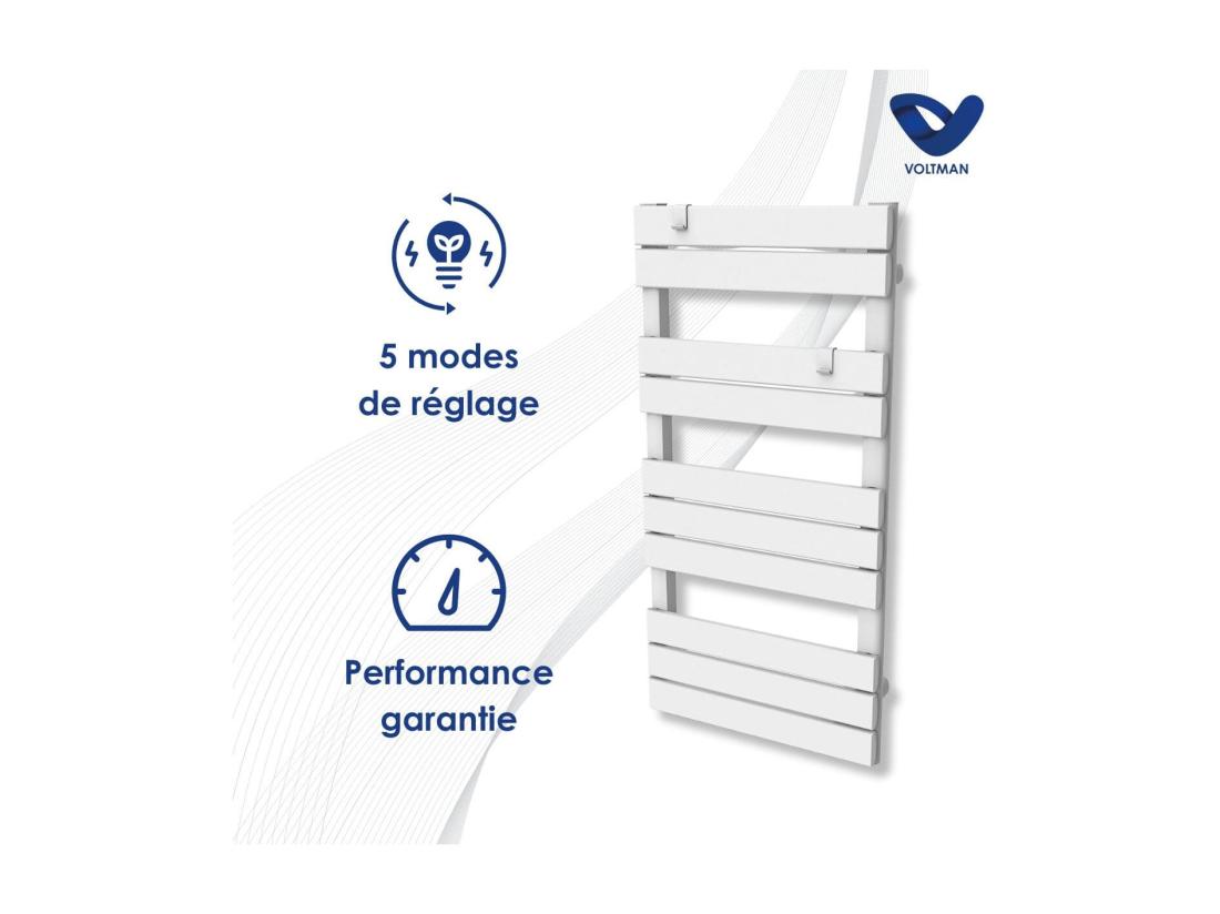 Vente Unique Chauffage Sèche-serviette 500W - Inertie Sèche - Blanc - Voltman