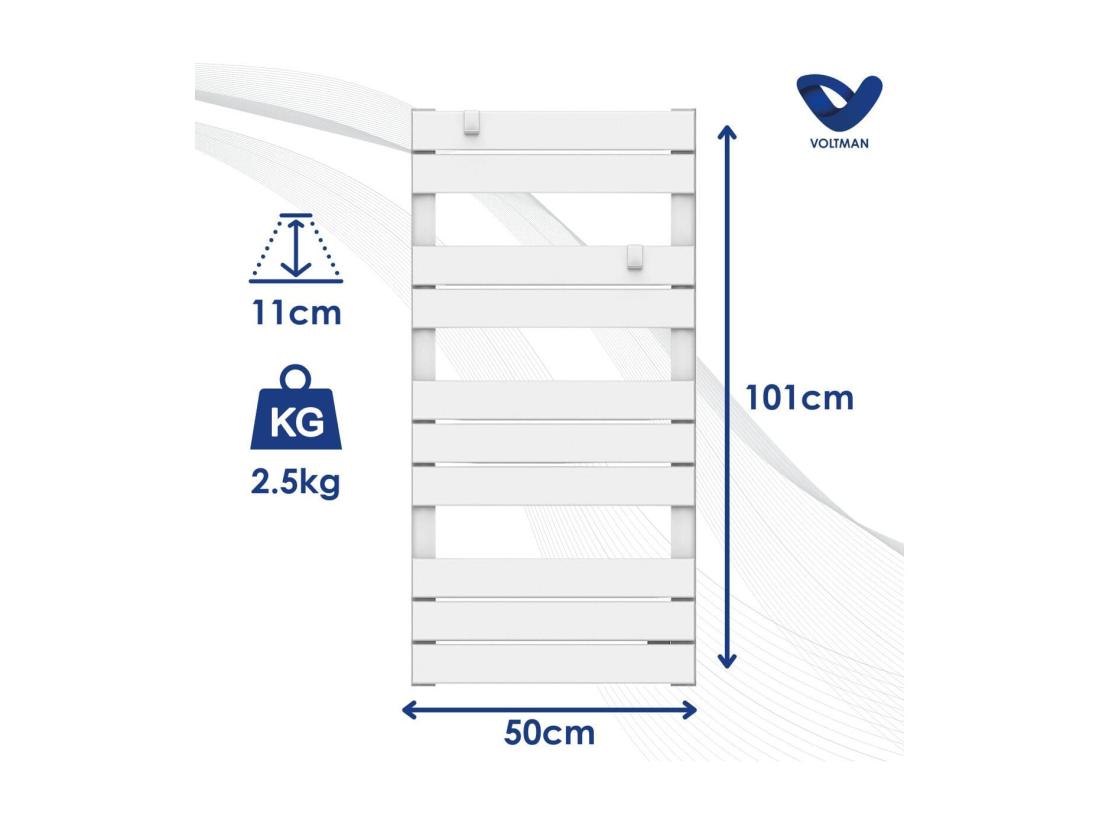 Vente Unique Chauffage Sèche-serviette 500W - Inertie Sèche - Blanc - Voltman