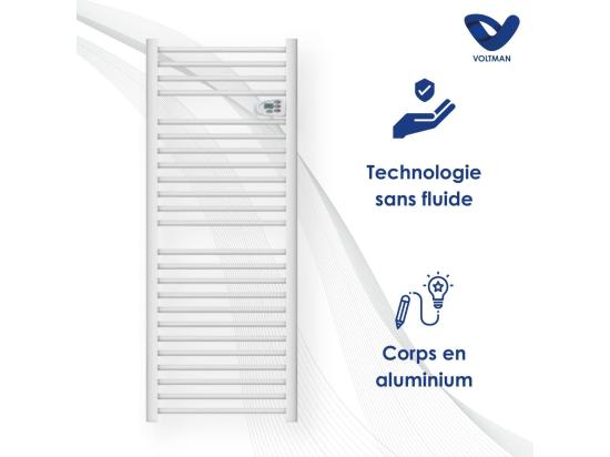 Vente Unique Chauffage Sèche-serviette Inertie Sèche 750W - Blanc - Voltman