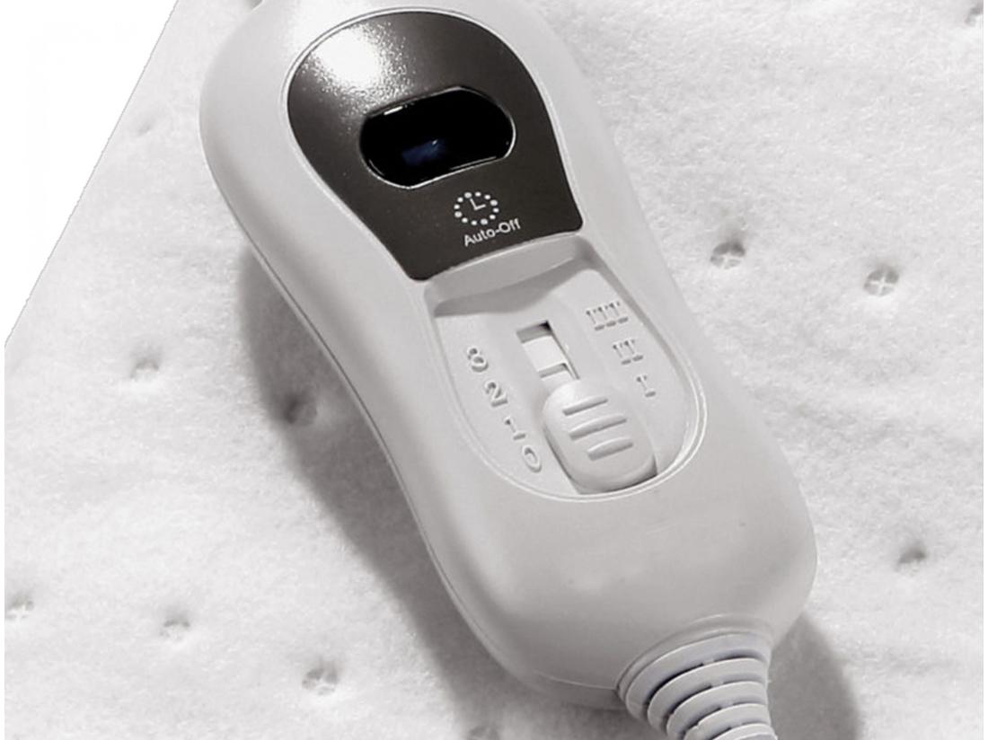 Vente Unique Chauffe-lit électrique 60W Laine Blanc