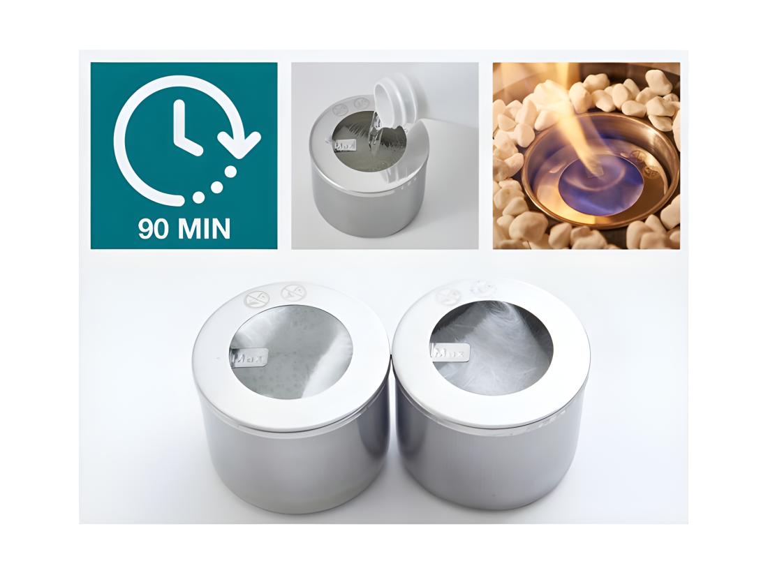 vente unique Cheminée de table portable au bioéthanol de haute qualité pour l'intérieur et l'extérieur avec pierres décoratives