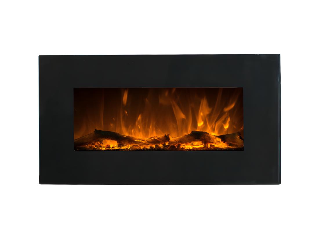 Vente Unique Cheminée électrique CHANDELA - Murale - L84 X P14 X H45 Cm - Noire