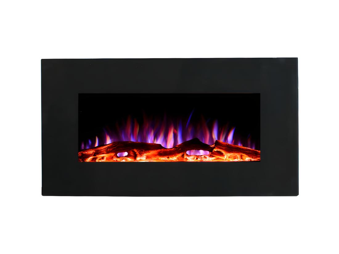 Vente Unique Cheminée électrique CHANDELA - Murale - L84 X P14 X H45 Cm - Noire