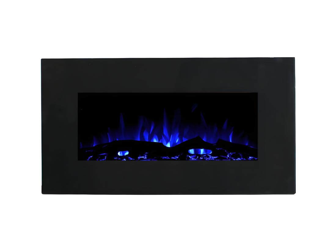 Vente Unique Cheminée électrique CHANDELA - Murale - L84 X P14 X H45 Cm - Noire