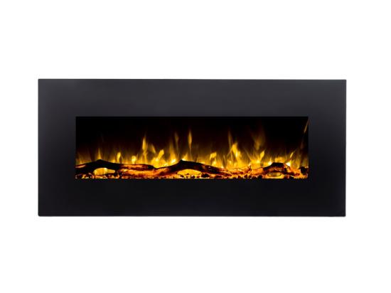 Vente Unique Cheminée électrique Murale LALITA - L110 X P14 X H49 Cm - Noire