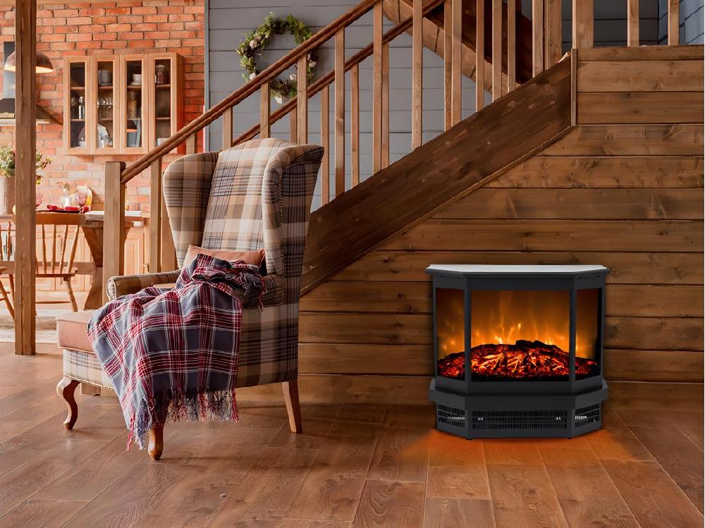 Vente Unique Cheminée électrique Poêle ETNA - L55.8 X P22.5 X H51.6 Cm - Noire