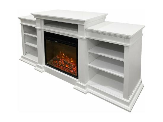 Vente Unique Cheminée électrique Sur Pied En Bois Blanc L179 X P48 X H85