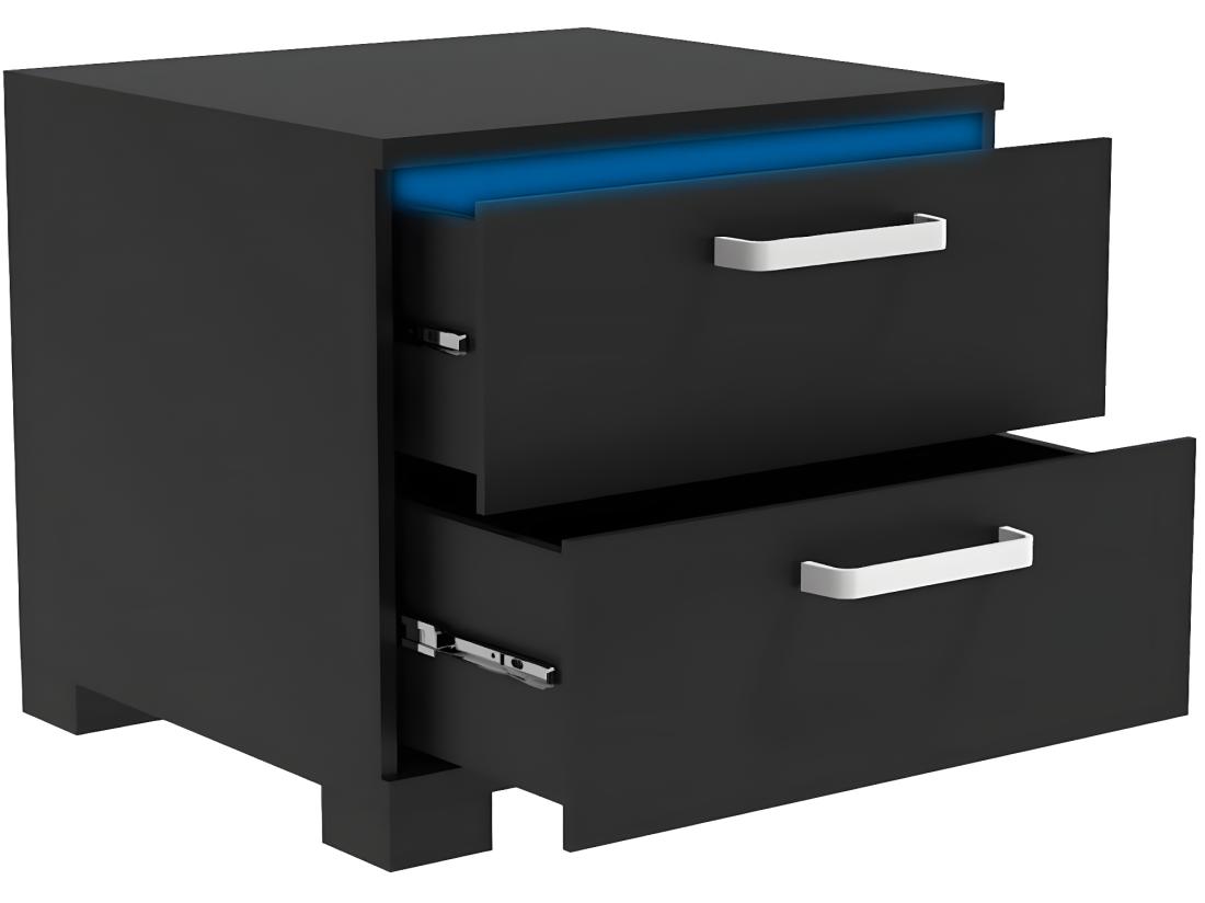 Vente Unique Chevet LED "Karina" - 41 X 38 X 41.5 Cm - Noir