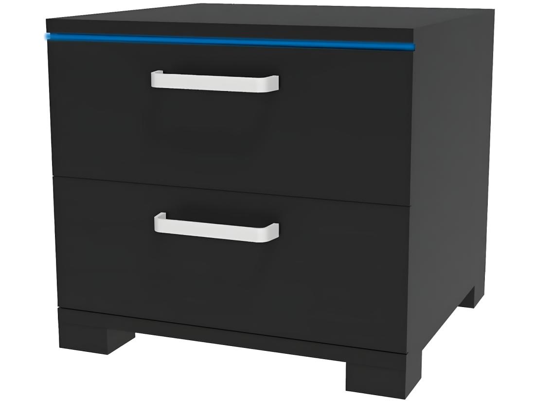 Vente Unique Chevet LED "Karina" - 41 X 38 X 41.5 Cm - Noir