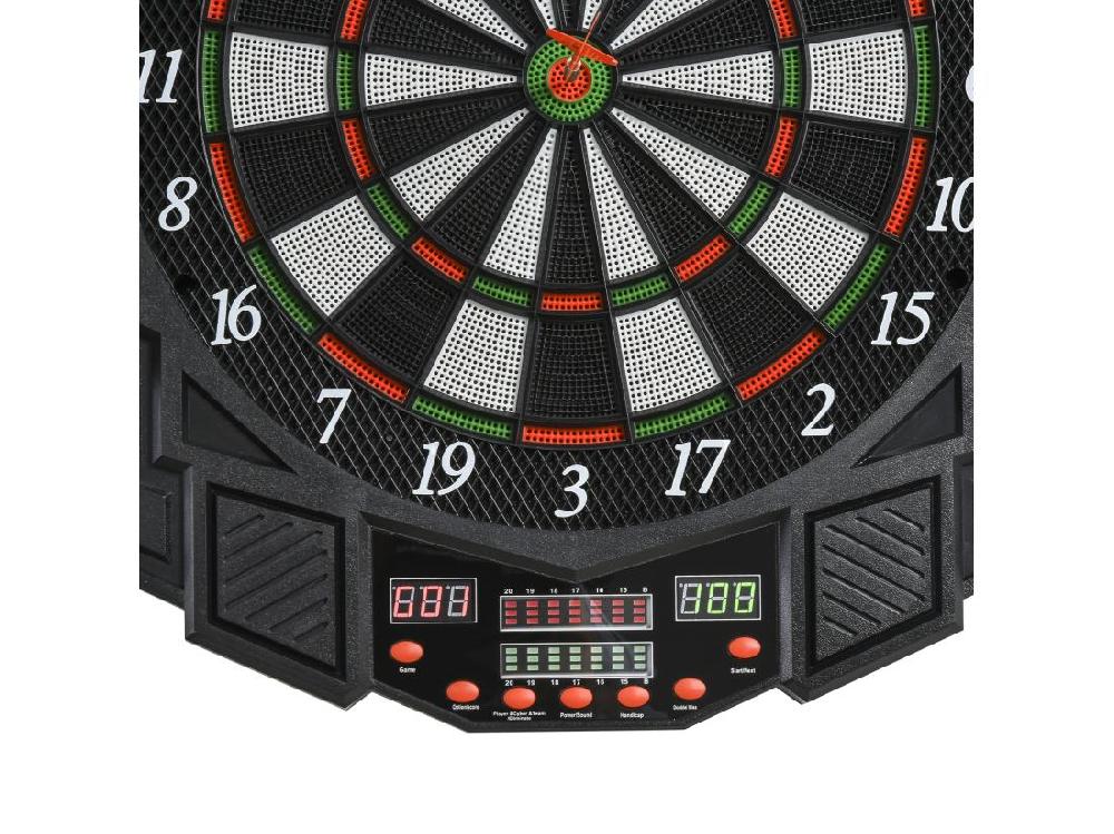 vente unique Cible jeu de fléchettes électronique 27 jeux jusqu'à 8 joueurs LED haut-parleur noir